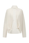 SWAYING 25 Autumn and Winter Lapel Twisted Cashmere Blend Cardigan SW-SW25AW1T33C1S2-BAI White
